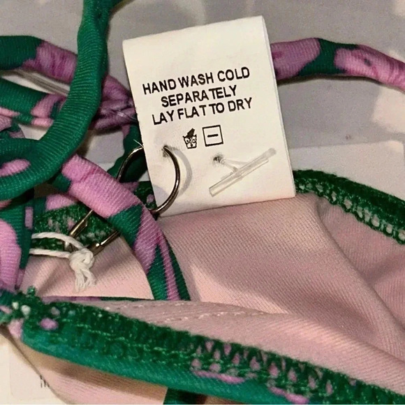 NEW Xirena Xwim Sims Bikini Swim Bottom Size Large Caprisyn Green Pink Floral - Picture 8 of 15